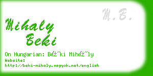 mihaly beki business card